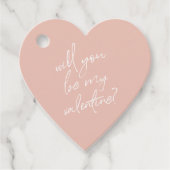 Zal je mijn Valentijn roze hart geschenk Bedankjes Labels (Voorkant)