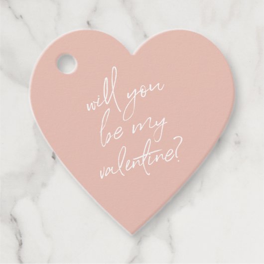 Zal je mijn Valentijn roze hart geschenk Bedankjes Labels (Voorkant)