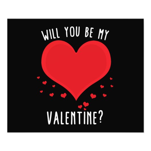 Zal je mijn valentijn zijn? foto afdruk (Voorkant)