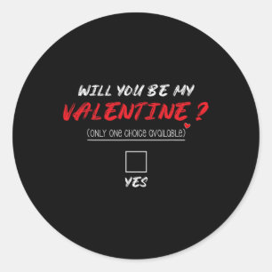 Zal Je Mijn Valentijns T-shirt Zijn Ronde Sticker