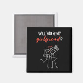 Zal je mijn Vriendin zijn Ik hou van je Valentin Magneet (Voorkant / Achterkant)