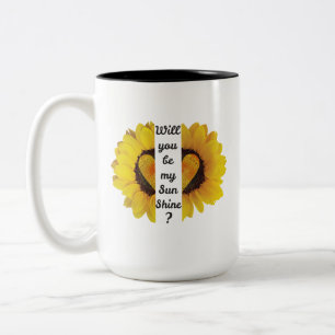 Zal je mijn zonneschijn zijn? tweekleurige koffiemok
