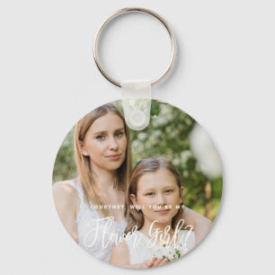 Zal jij mijn Bloemenmeisje Photo Keyring zijn? Sleutelhanger