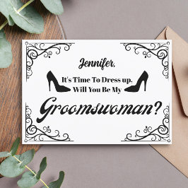 Zal jij mijn bruidegom retro script voorstel zijn? kaart