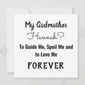 Zal jij mijn godMoeder Baby Feet zijn en Mam Hands Kaart (Achterkant)