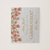 Zal jij mijn godmoeder zijn? Roze Magnolia Legpuzzel (Verticaal)