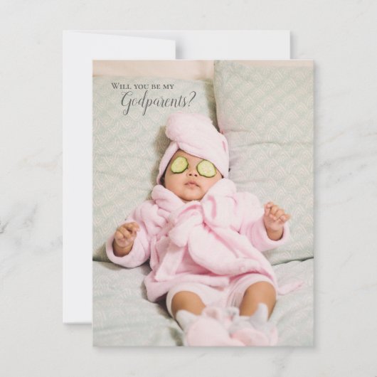 Zal jij mijn godouders volledige foto uitnodigen? kaart (Voorkant)