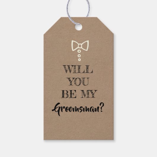 Zal jij mijn Groomsman zijn? Cadeaulabel (Voorkant)
