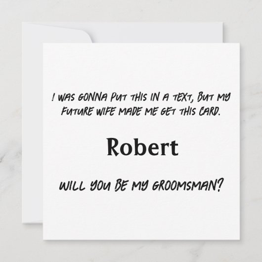 Zal jij mijn Groomsman zijn? Kaart (Achterkant)