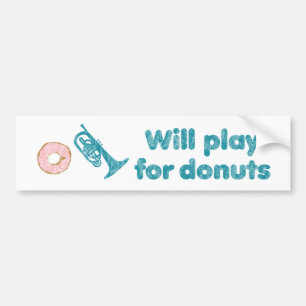 Zal Mellophone spelen voor donuts Bumpersticker
