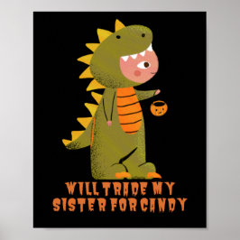 ZAL MIJN ZUS RUILEN VOOR SNOEP grappige halloween Poster