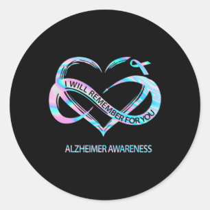 Zal onthouden voor u Alzheimerheimer Awareness Cu Ronde Sticker