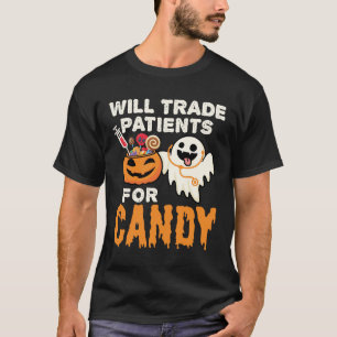 Zal patiënten ruilen voor Snoep Halloween Verpleeg T-shirt