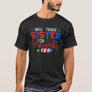 Zal ruilen zus voor vuurwerk Grappige broers en zu T-shirt