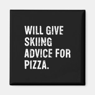 Zal skiadvies geven voor pizza grappige ski-coach magneet