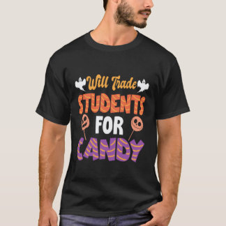 Zal Studenten Ruilen Voor Snoep Grappige Halloween T-shirt