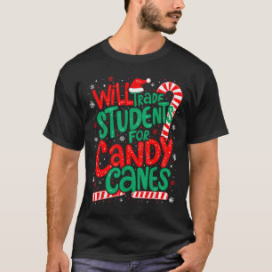 Zal studenten ruilen voor snoepjes grappige leraar t-shirt