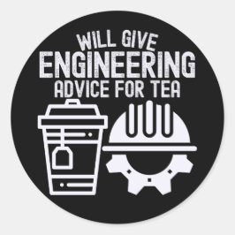 Zal techniekadvies voor thee geven ronde sticker