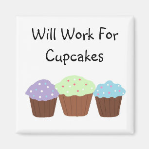 Zal Werken voor Cupcakes Magneet