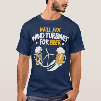 Zal windturbines voor bijenturbinetechnicus herste t-shirt