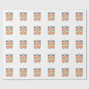 Zal Zus Ruilen Voor Snoep Halloween Shirt Ontwerp Cadeaupapier
