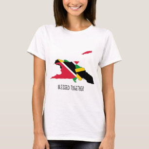 zalig VLAG VAN TRINIDAD JAMAICAANSE VLAG pat T-shirt