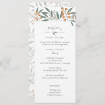 Zalige Bounty Botanische Bruiloft Menu Kaart