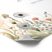 Zalige kleurrijke Boho Wildflower Wedding Welkom Poster (Hoek)