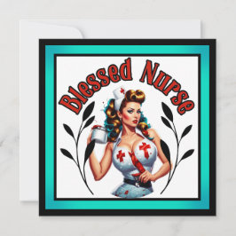 Zalige Pin-up Verpleegster Feestdagenkaart