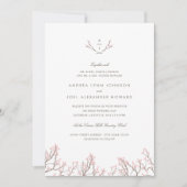 Zalige takken Monogram bruiloft uitnodiging (Voorkant)