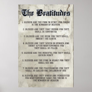 Zaligsprekingen Evangelie van Matteüs Bergrede Poster