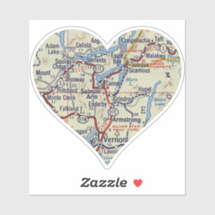 Zalm Arm BC  Kaart Sticker