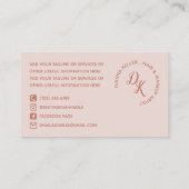 Zalm & Blush Monogram Sociale Media Visitekaartje (Achterkant)