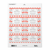 Zalm Chevron Waterfles of gunst - u aanpassen Etiket (Full Sheet)