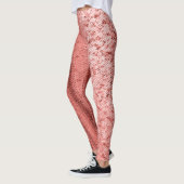 Zalm en Brick Red Embroidery Patterned Leggings (Links)