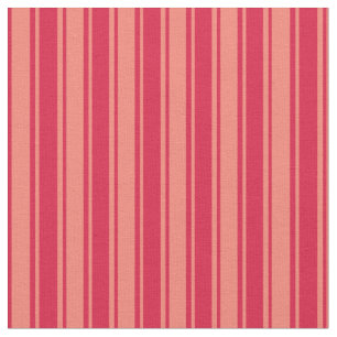 Zalm en Crimson, gekleurd Striped Patroon Stof
