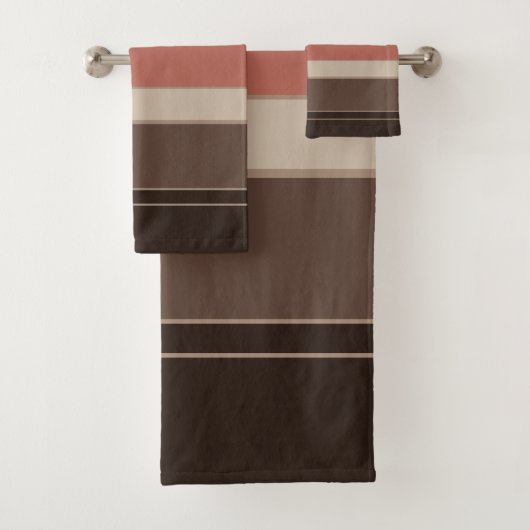 Zalm- en koffiestaven bad handdoek (Insitu)