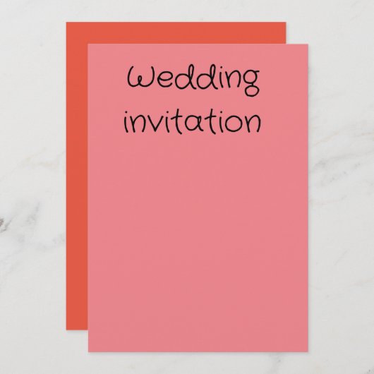 Zalm en perzik bruiloft uitnodigen kaart (Voorkant / Achterkant)