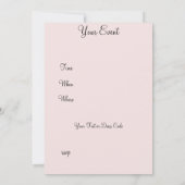 Zalm en rood gordijn Uitnodiging elke dag (Achterkant)