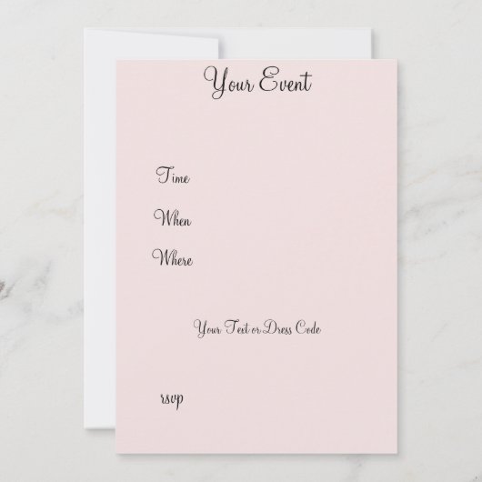 Zalm en rood gordijn Uitnodiging elke dag (Achterkant)