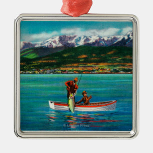 Zalm Gevist in Port Angeles Harbour Metalen Ornament