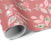 Zalm grillige bladeren bruiloft inpakpapier (Rol Hoek)