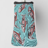 Zalm Haida Art Spirit Pacific Northwest Native Golfheadcover (Draai 90)