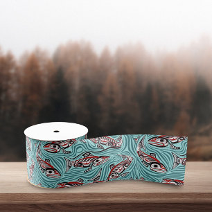 Zalm Haida Kunst Geest Stille Oceaan Noordwesten I Grosgrain Lint