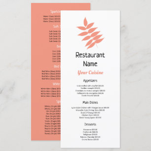 Zalm Herfstblad, Restaurant Slimline Menu