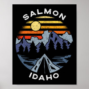 Zalm Idaho Bergen Vakantie Camping Souvenir Poster