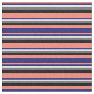 Zalm, Midnight Blue, Lavender, Dim Grey & Black Stof