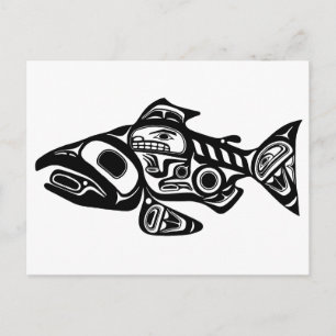 Zalm Native Amerikaans Ontwerp Briefkaart