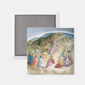 Zalm op de Mount Square Magnet Magneet (Voorkant / Achterkant)