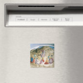 Zalm op de Mount Square Magnet Magneet (Insitu (Vaatwasser))